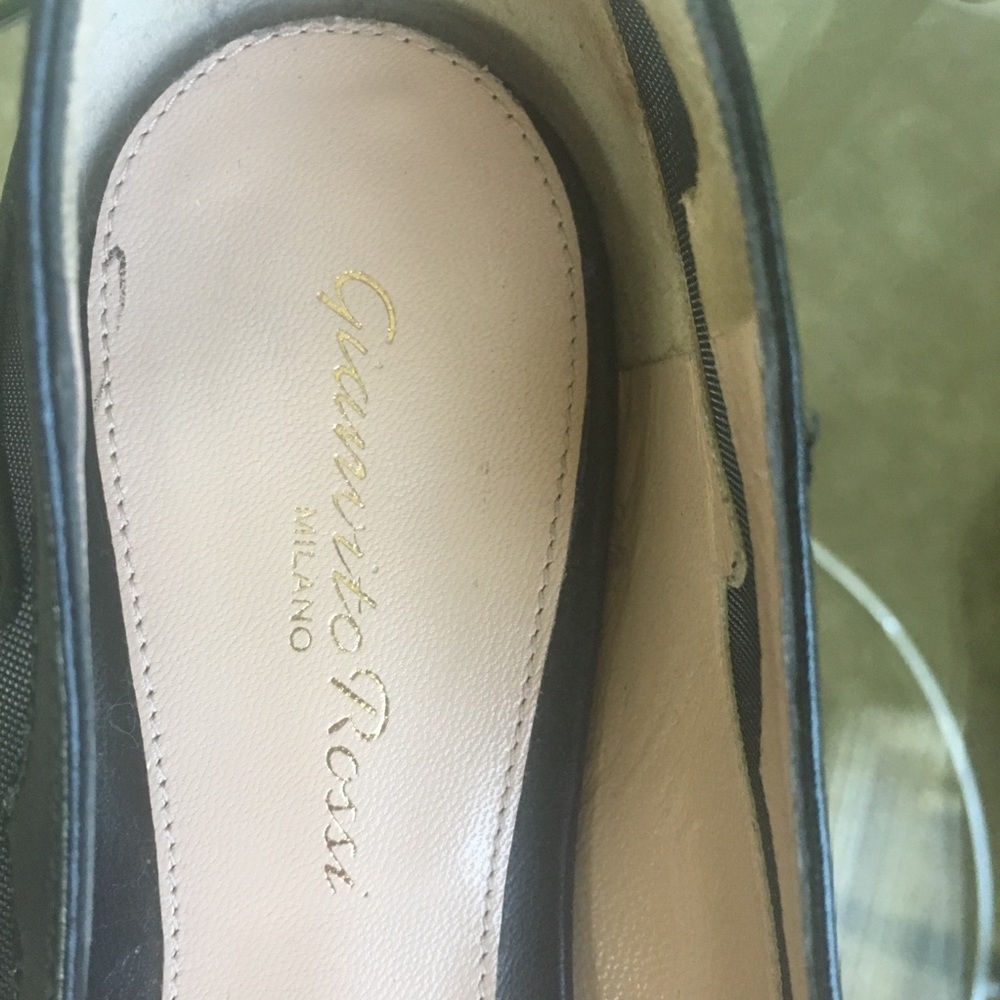 Gianvito Rossi Mesh Insert Point Toe Leather Flats - image 4